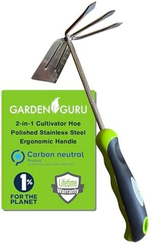Alt Text for image 1: Garden Guru Hand Cultivator - Ergonomic Handle and Durable Design