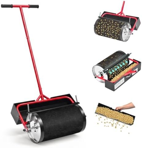 Manual Yard Burr Removal Roller Tool in action on a lawn