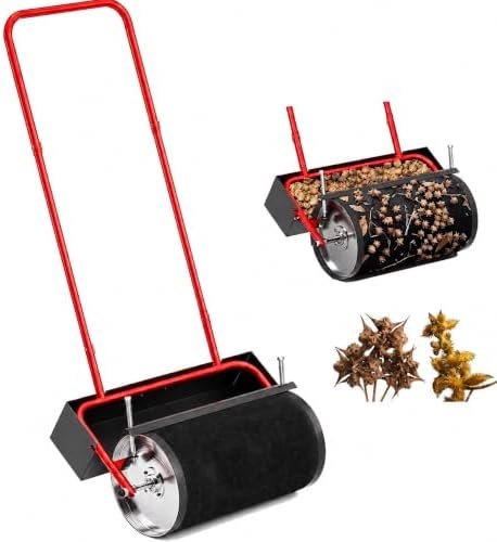 Alt Text for image 1: Manual Yard Burr Removal Roller Tool in action on lawn