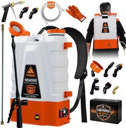 Alt Text for image 1: PetraTools HD4000 Backpack Sprayer with stainless steel wand and adjustable straps