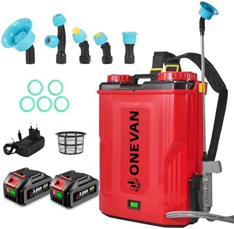 Alt Text for image 1: ONEVAN Backpack Sprayer in garden setting