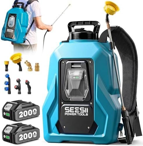 Alt Text for image 1: SEESII 5 Gal Leak-Proof Backpack Sprayer featuring ergonomic design