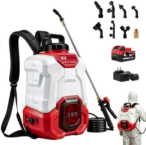 Alt Text for image 1: Battery Powered Backpack Sprayer showing ergonomic design and sturdy build
