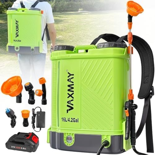 Battery Powered Backpack Sprayer with Telescopic Wand and Nozzles